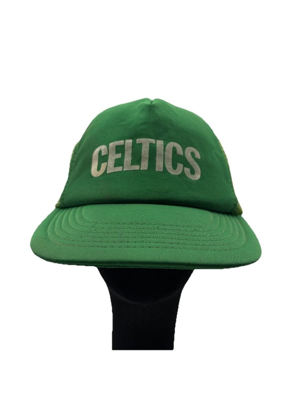 Boston Celtics Vintage Mesh Trucker Hat Cap Spell Out Designer Award 80's NBA